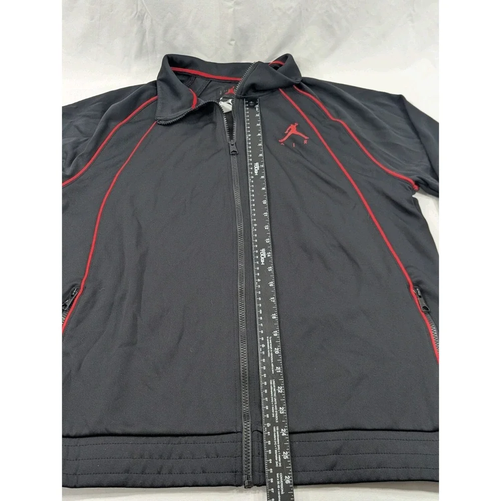 Jordan Men's XL Track Jacket Black Red Piping Full Double Pockets‎ Excellent